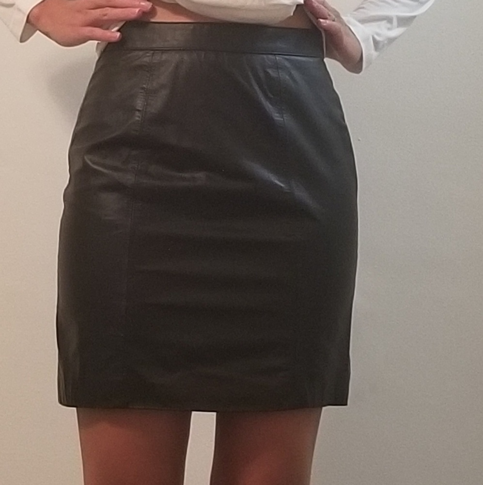 Vintage Black Leather Skirt